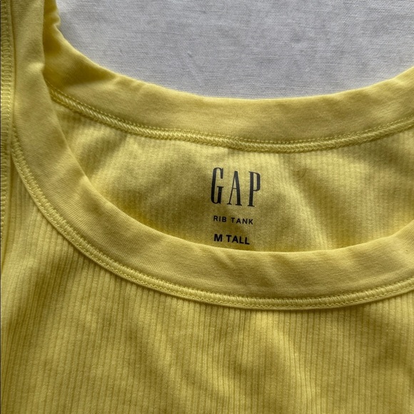 GAP Sunlit Yellow M Tall Rib Tank Top - Picture 2 of 4